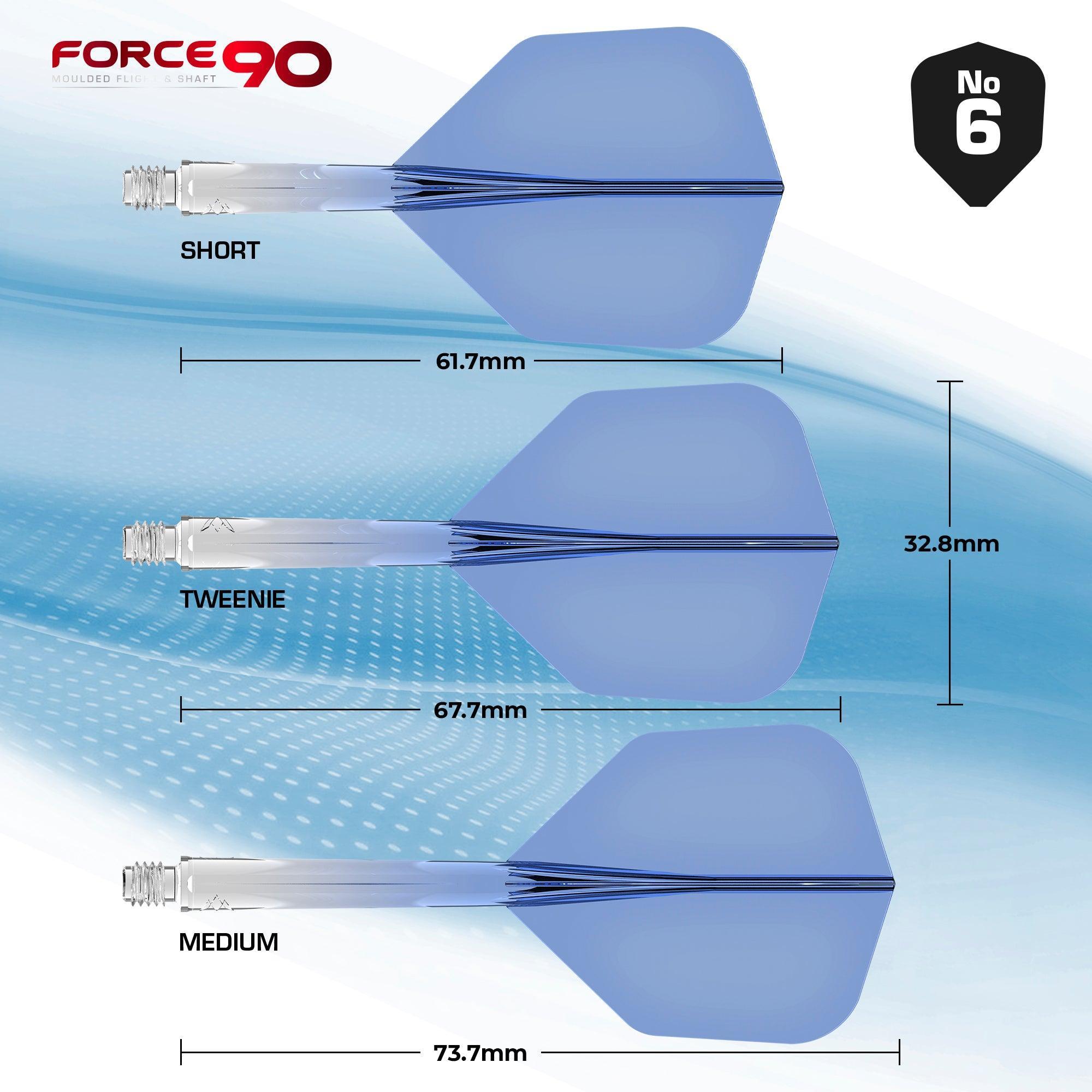 Mission - Force 90 Priehľadná Modrá - No6 - Letky/Násadka Na Šípky - Direct Darts - 3