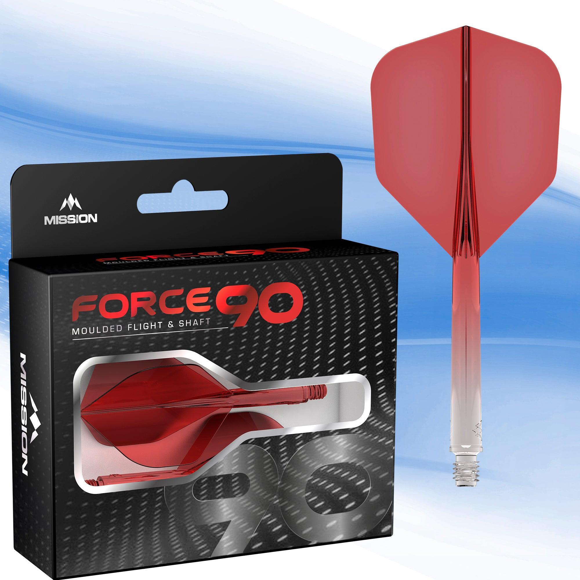 Mission - Force 90 Priehľadná Červená - No6 -Letky/Násadka Na Šípky - Direct Darts - 2