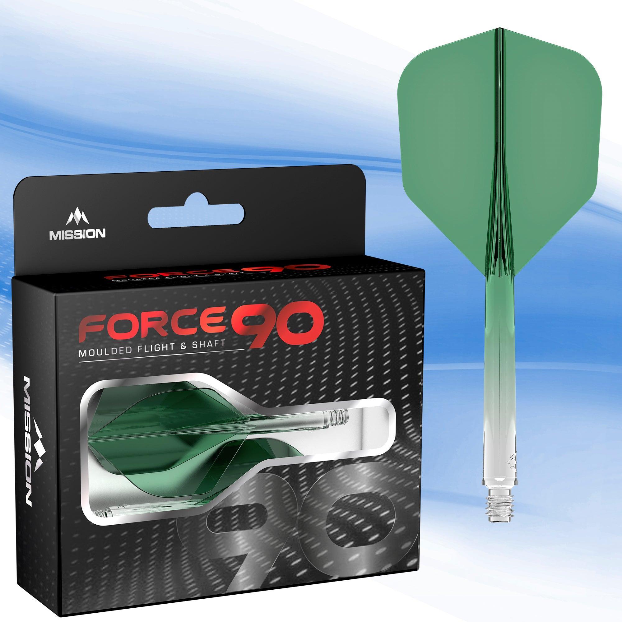 Mission - Force 90 Priehľadná Zelená - No6 - Letky/Násadka Na Šípky - Direct Darts - 2