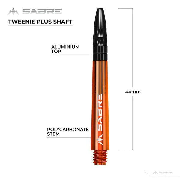 Mission - Sabre - Polykarbonát - Oranžová - Čierna Top - Násadka Na Šípky - Direct Darts - 6
