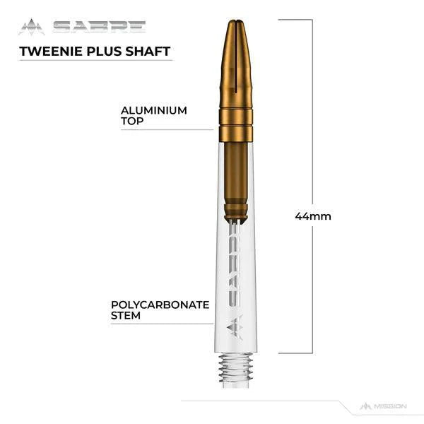 Mission - Sabre - Polykarbonát - Priehľadná - Zlatá Top - Násadka Na Šípky - Direct Darts - 6