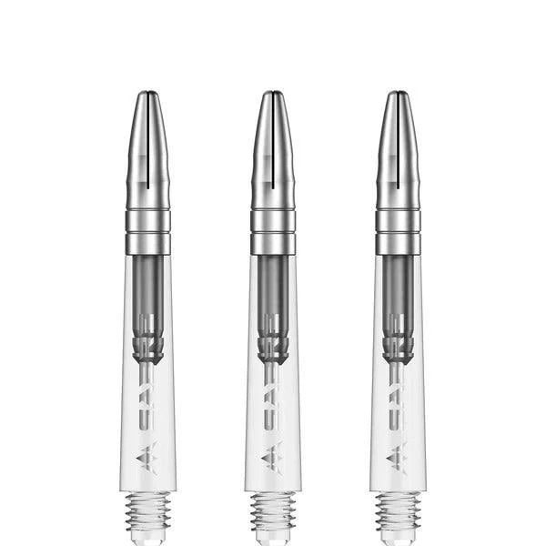 Mission - Sabre - Polykarbonát - Priehľadná - Strieborná Top - Násadka Na Šípky - Direct Darts - 3