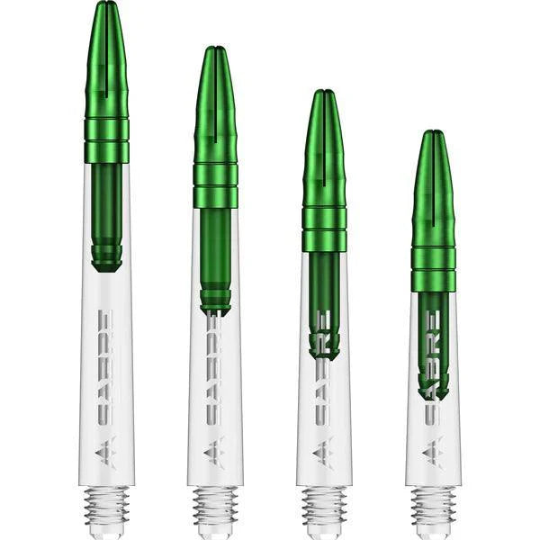 Mission - Sabre - Polykarbonát - Priehľadná - Zelená Top - Násadka Na Šípky - Direct Darts - 1