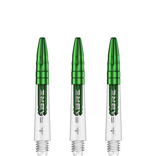 Mission - Sabre - Polykarbonát - Priehľadná - Zelená Top - Násadka Na Šípky - Direct Darts - 2