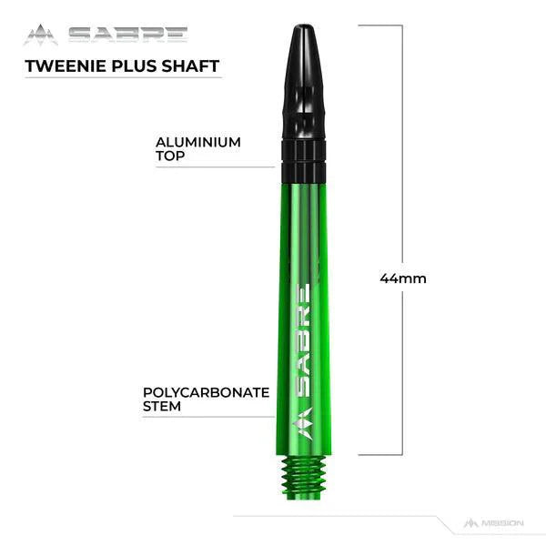 Mission - Sabre - Polykarbonát - Zelená - Čierna Top - Násadka Na Šípky - Direct Darts - 6