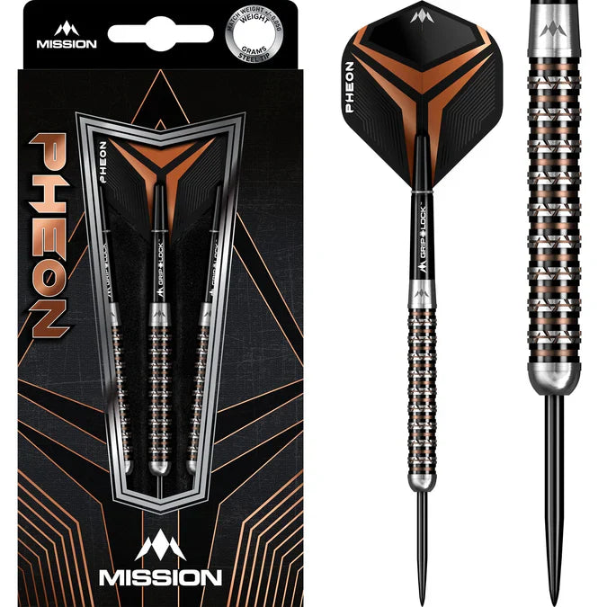 Mission - Pheon - Čierna/Bronzová - Sada Steel Šípok - Direct Darts - 1