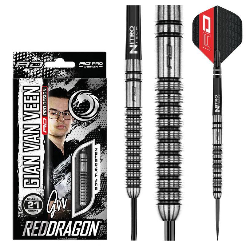 Red Dragon - Gian Van Veen - 90% - Sada Steel Šípok - Direct Darts - 2