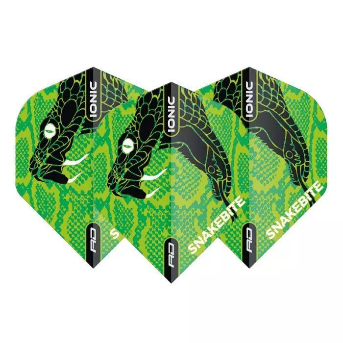 Red Dragon - Hardcore Ionic Snakebite Zelená Fej - 100 Mikrón - Letky Na Šípky - Direct Darts - 1