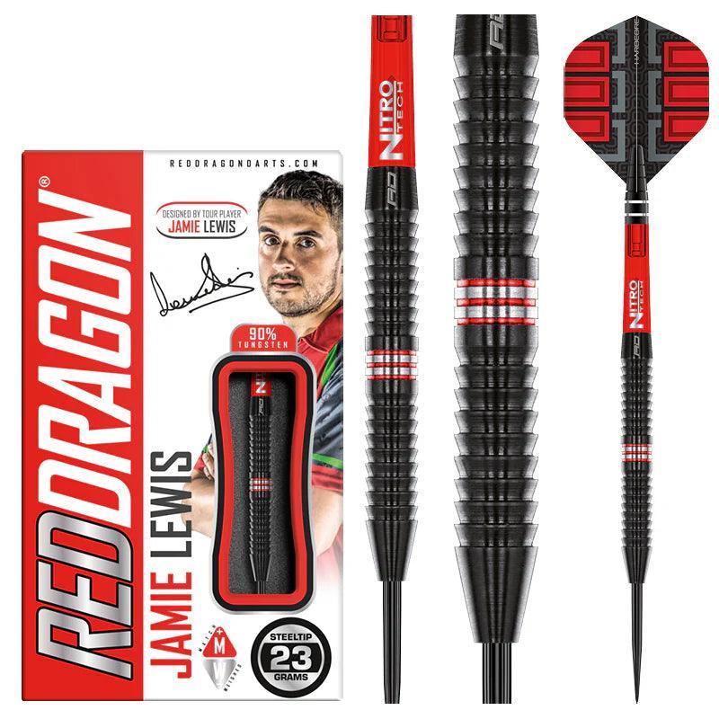 Red Dragon - Jamie Lewis Se - 90% - Sada Steel Šípok - Direct Darts - 2
