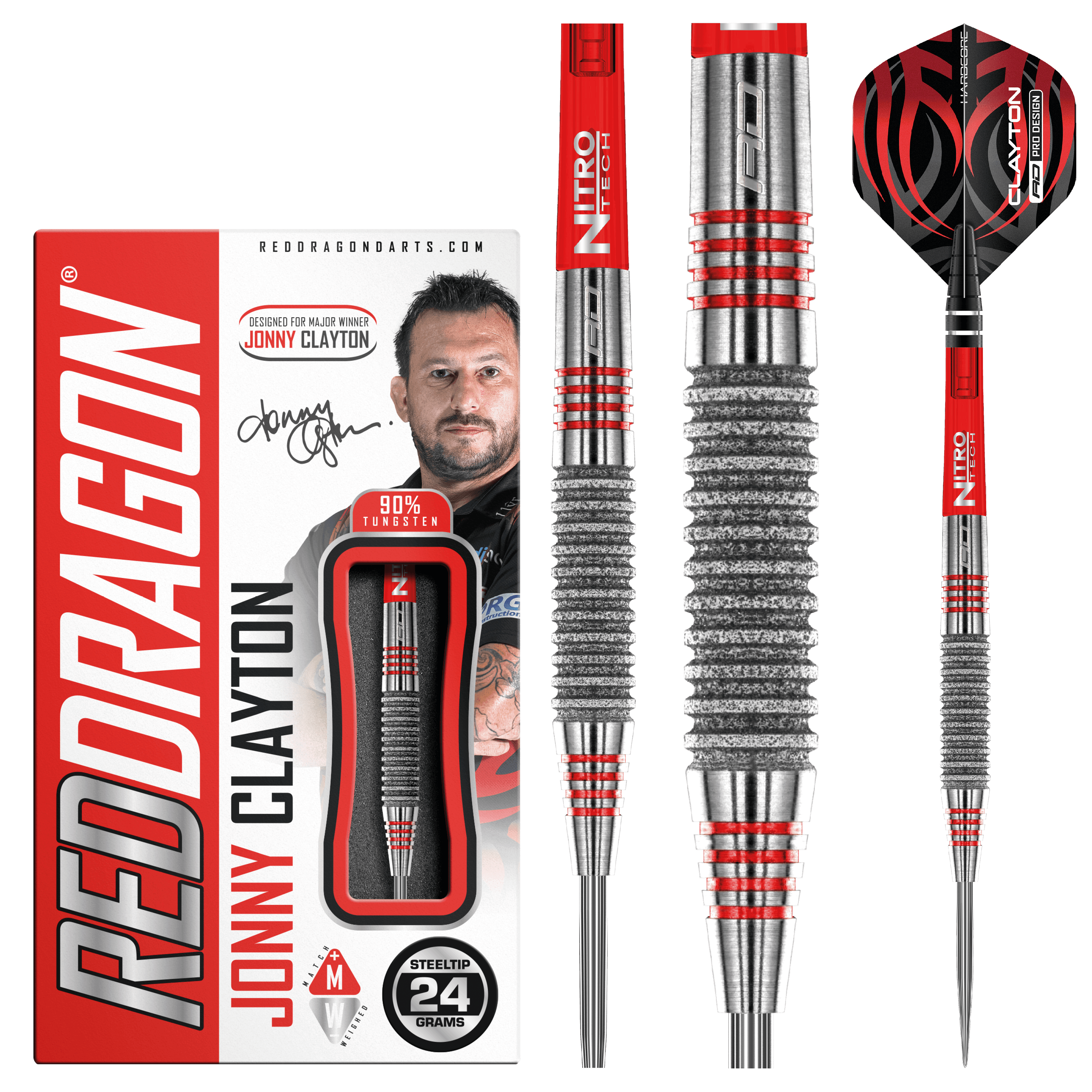 Red Dragon - Jonny Clayton Element 90% - Sada Steel Šípok - Direct Darts - 2
