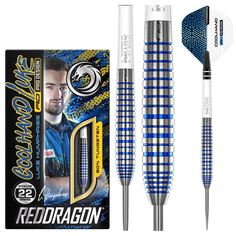 Red Dragon - Luke Humphries Tx3 Cool Blue - 90% - Sada Steel Šípok - Direct Darts - 2