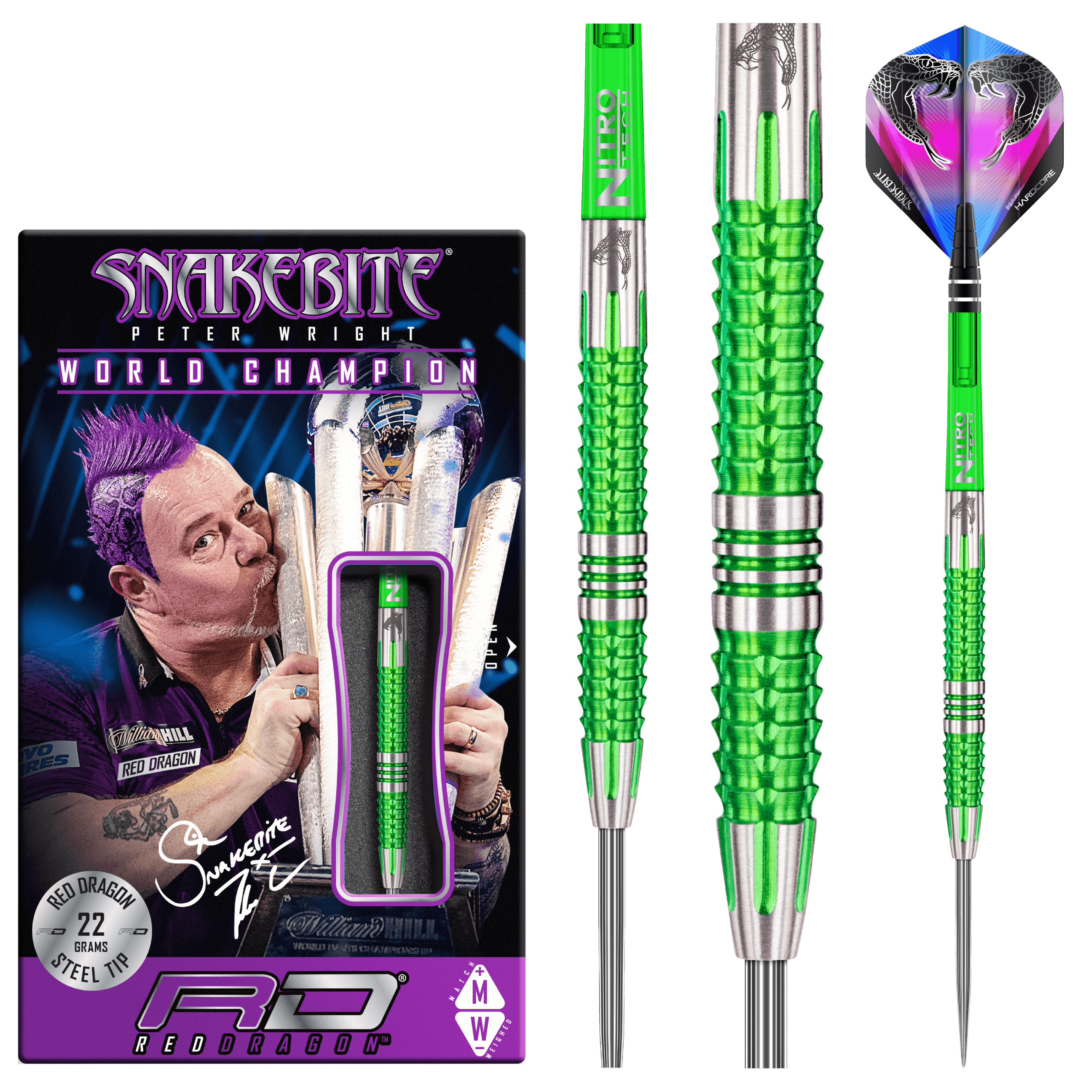 Red Dragon - Peter Wright Mamba 2 90% - Sada Steel Šípok - Direct Darts - 2