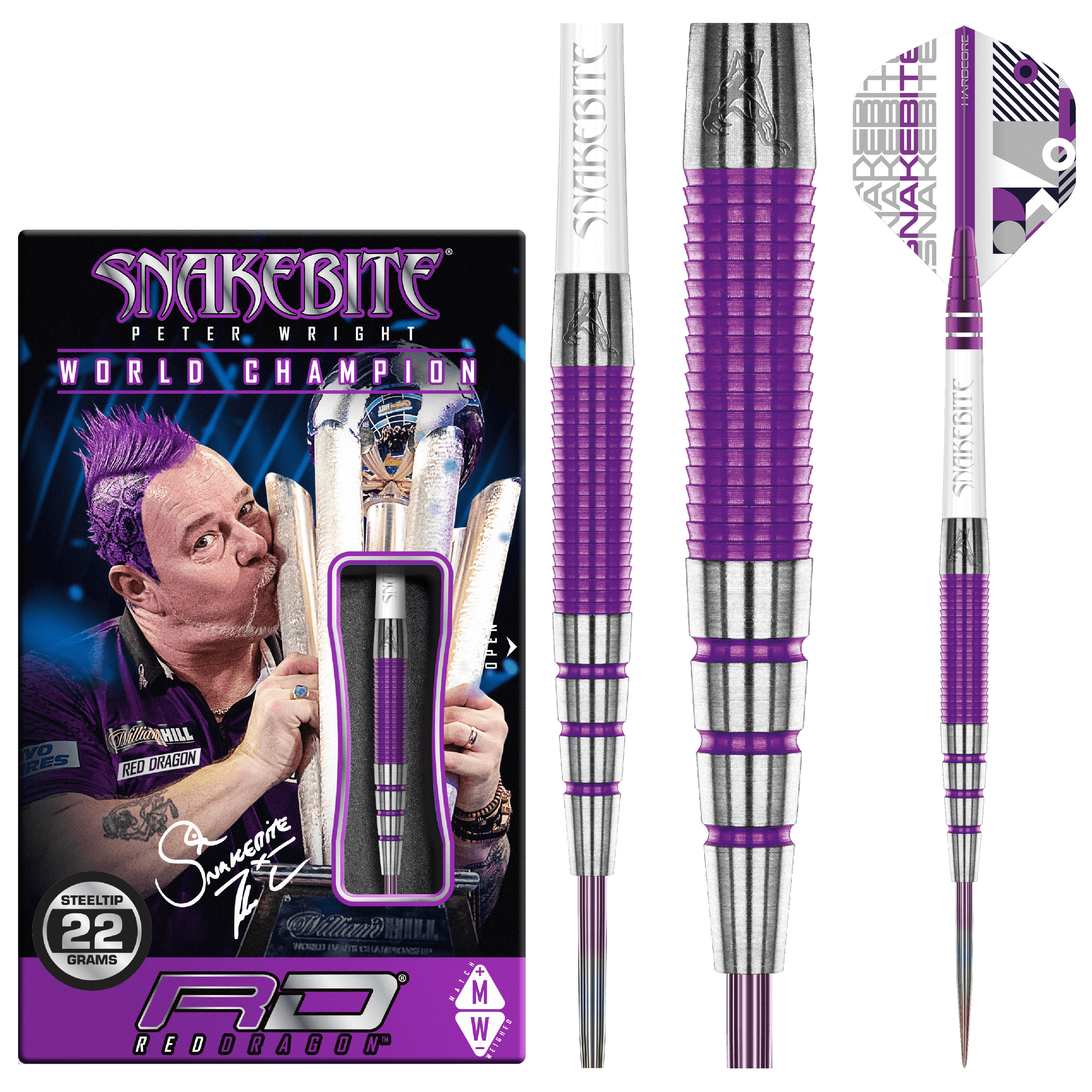 Red Dragon - Peter Wright - Pl15 Medusa 90% - Sada Steel Šípok - Direct Darts - 2