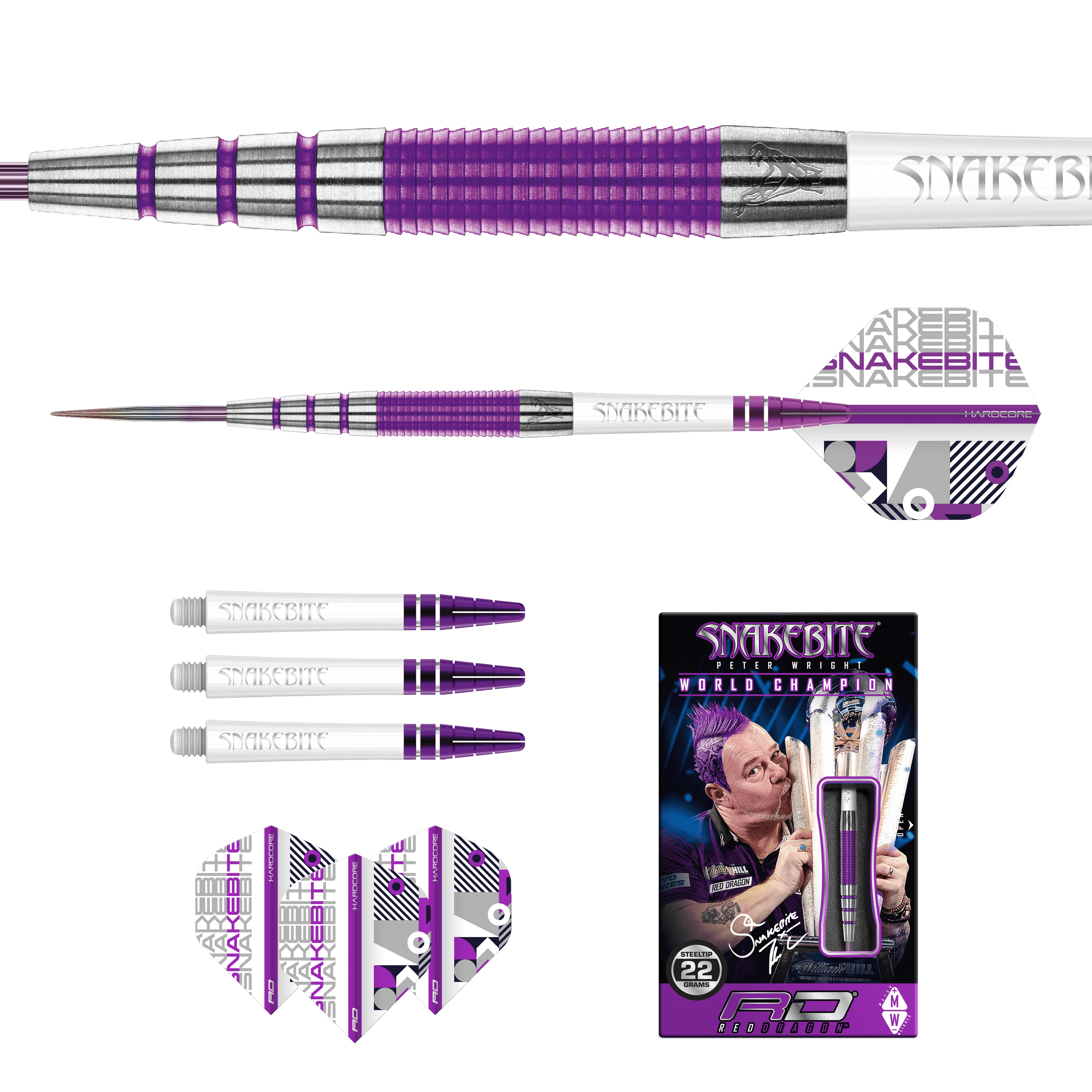 Red Dragon - Peter Wright - Pl15 Medusa 90% - Sada Steel Šípok - Direct Darts - 5