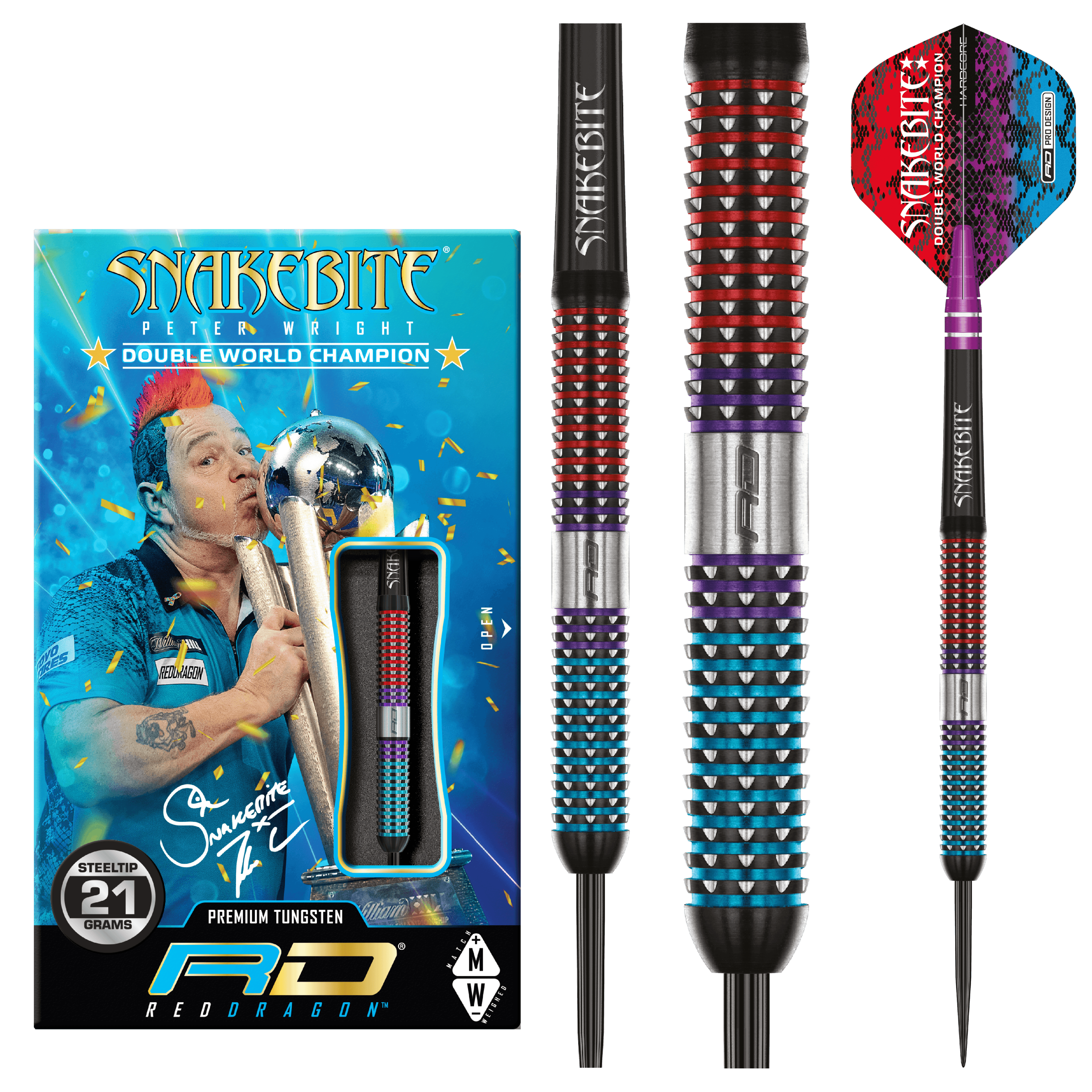 Red Dragon - Peter Wright Spirit 90% - Sada Steel Šípok - Direct Darts - 2