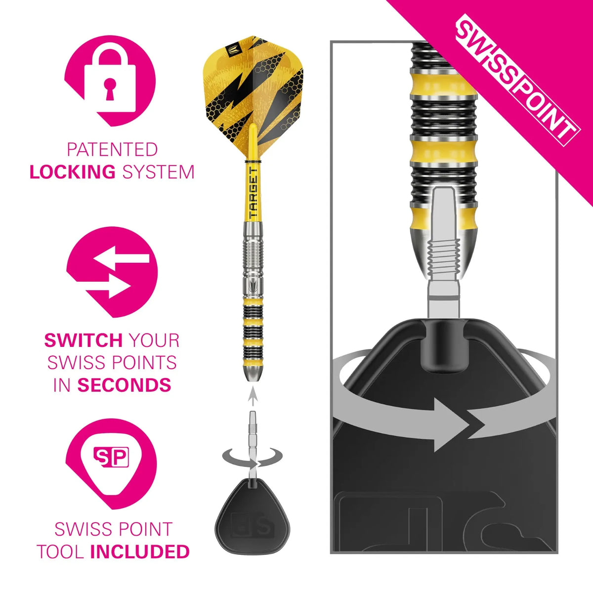 Target - Buzz Sp01 - 90%  - Steel Šipky - Direct Darts - 3