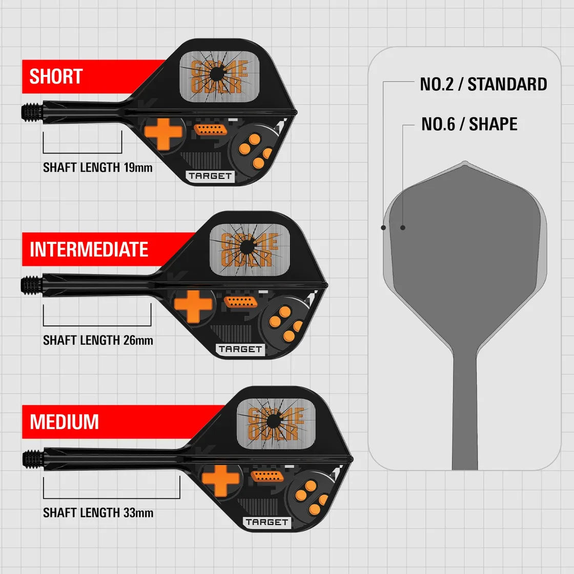 Target - K-Flex - Game Over - No2 - Jednodielny Násadka/Letky Na Šípky - Direct Darts - 3