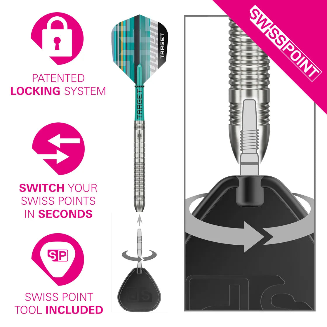 Target - Hydro 03 - 90% - Steel Šípky - Direct Darts - 4