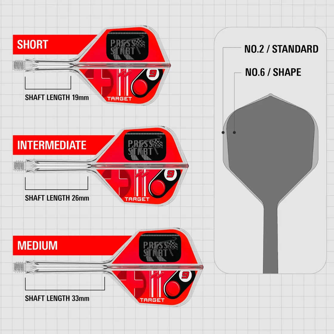 Target - K-Flex - Press Start - No6 - Jednodielny Násadka/Letky Na Šípky - Direct Darts - 3