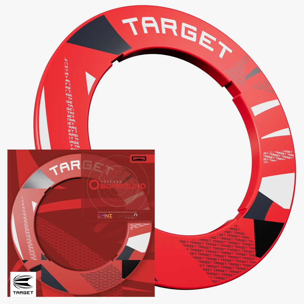 Target - Red Patterned Notched - Ochrana K Terčom - Direct Darts - 6