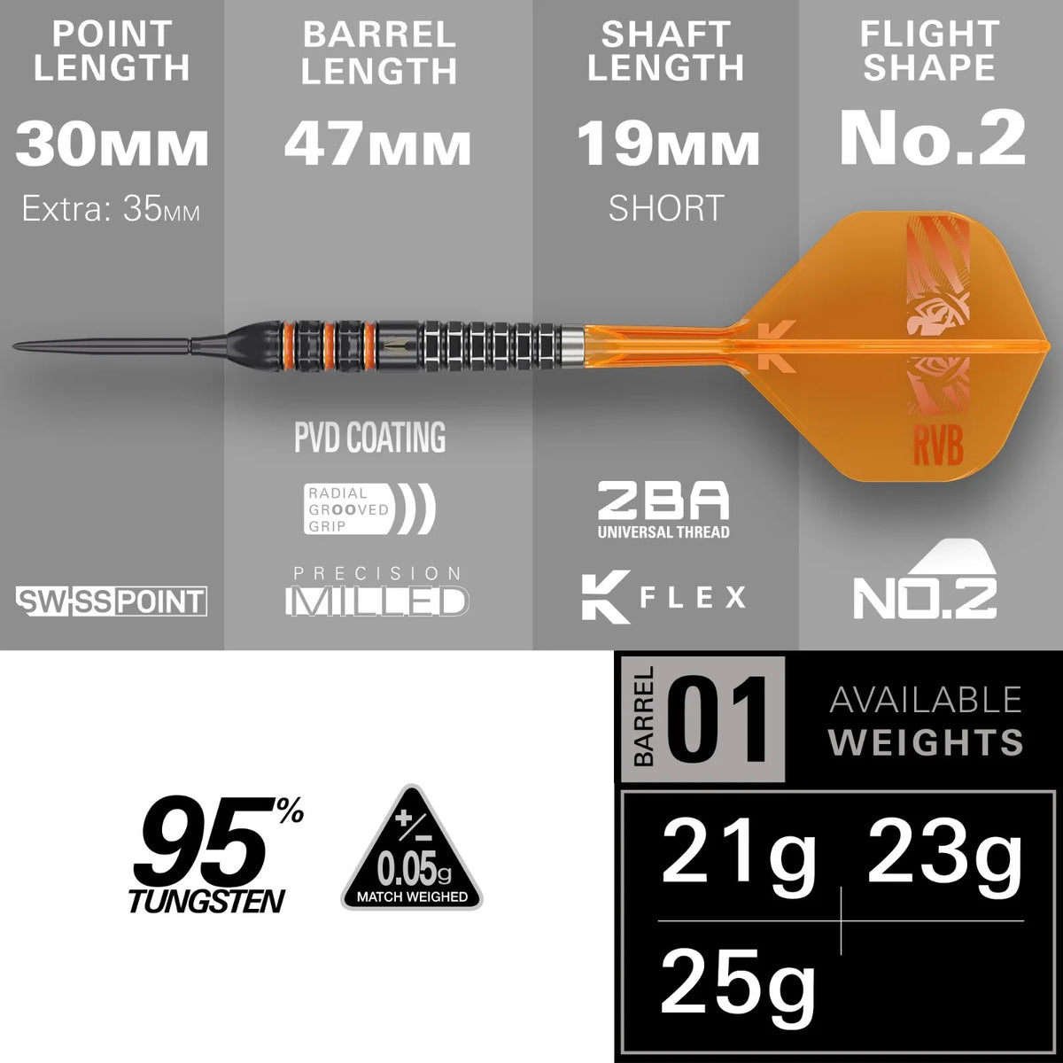 Target - Raymond Van Barneveld - 95K - Steel Šipky - Direct Darts - 2