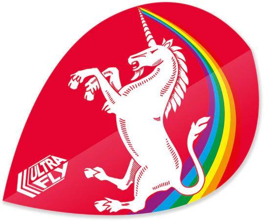 Unicorn - Core - Unicorn Rainbow - Red - Xtra - 75 Mikrón - Letky Na Šípky - Direct Darts - 1