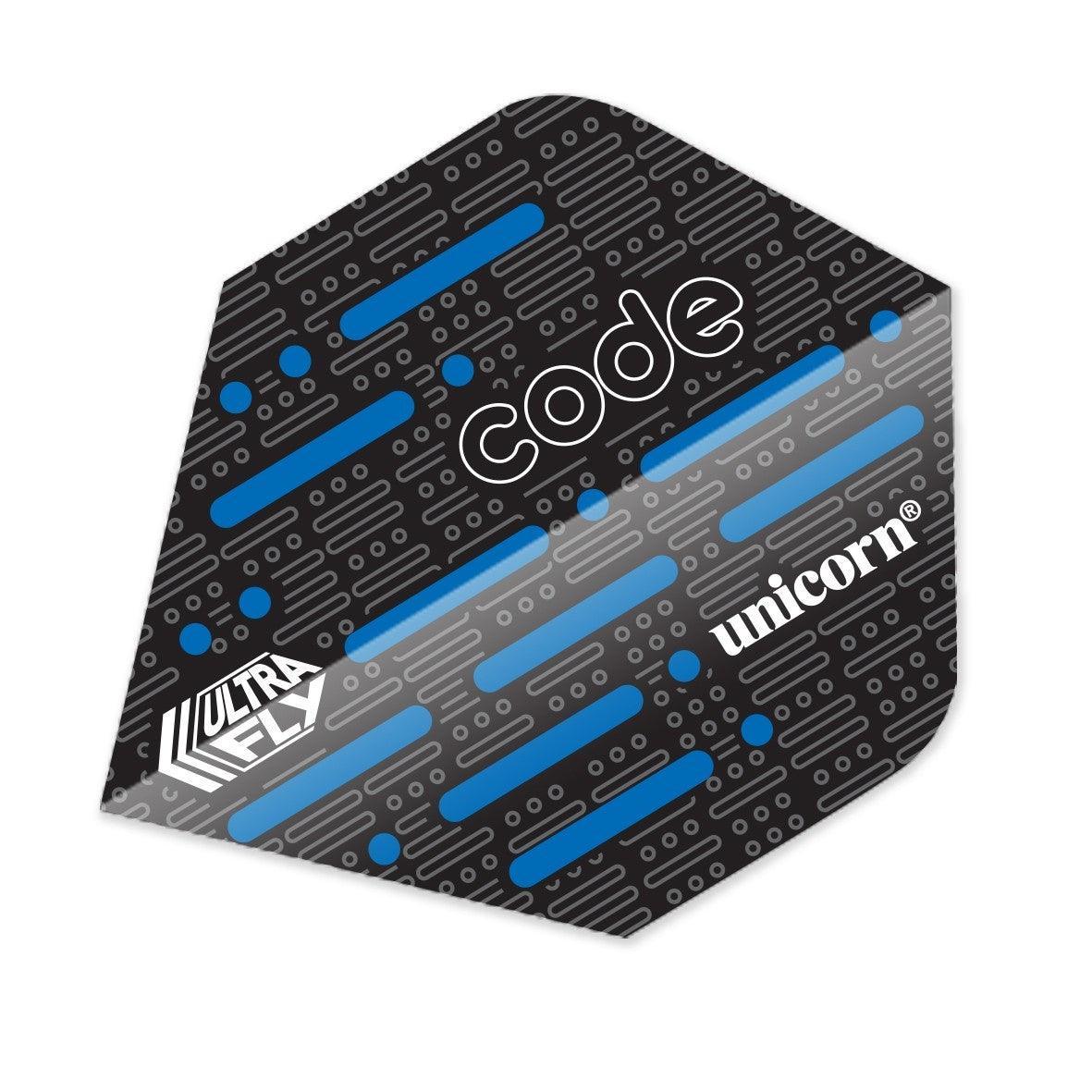 Unicorn - Ultrafly Plus Code Modrá - 100 Mikrón - Letky Na Šípky - Direct Darts - 1