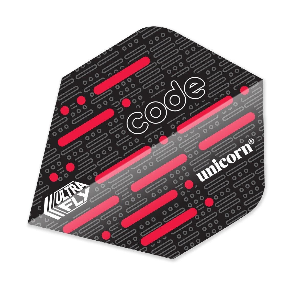 Unicorn - Ultrafly Plus Code Červená - 100 Mikrón - Letky Na Šípky - Direct Darts - 1