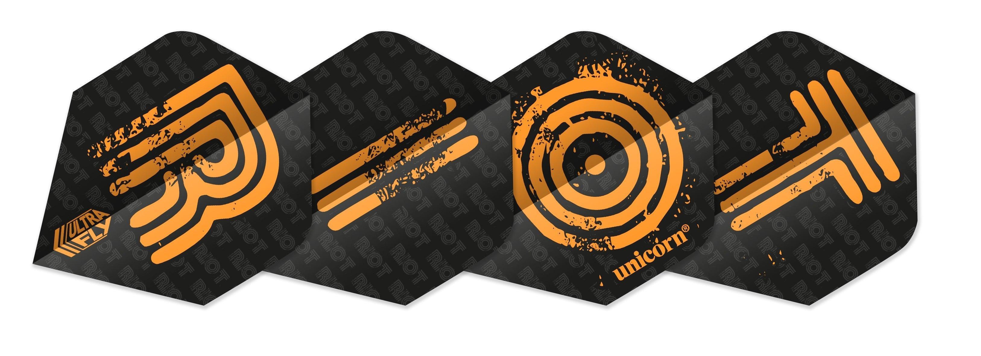 Unicorn - Ultrafly Plus Riot Oranžová - 100 Mikrón - Letky Na Šípky - Direct Darts - 1