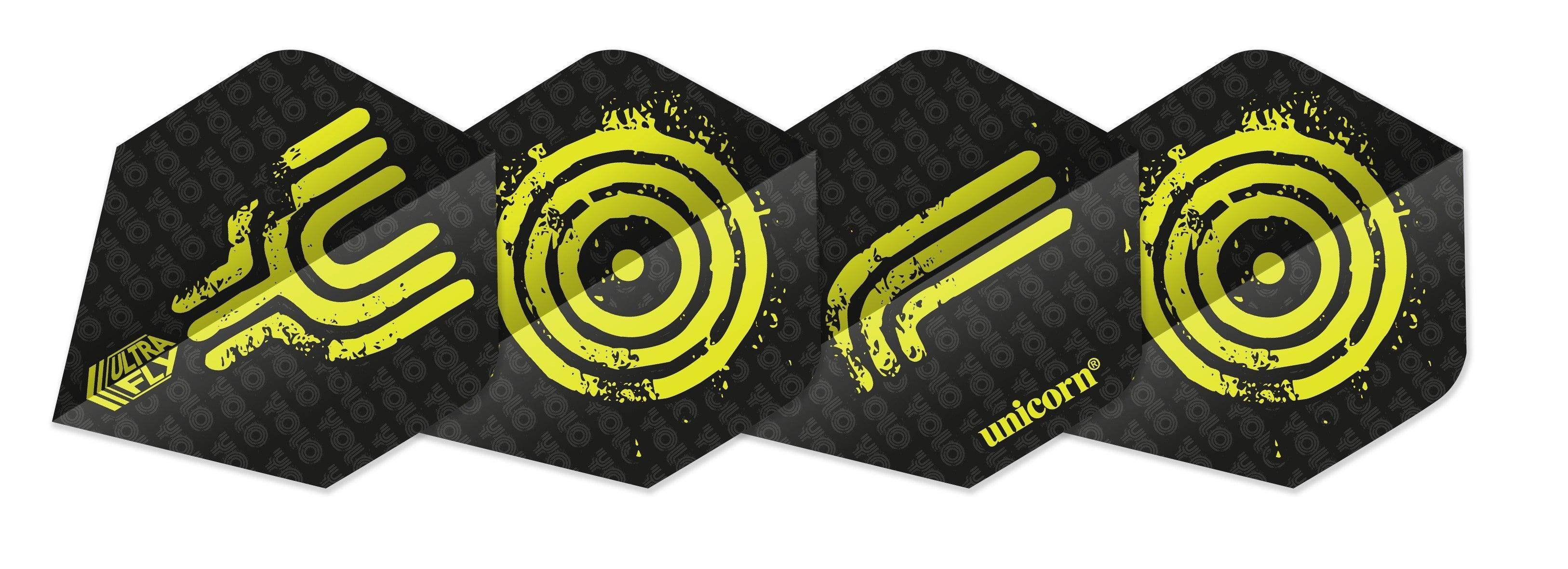 Unicorn - Ultrafly Plus Yolo Žltá - 100 Mikrón - Letky Na Šípky - Direct Darts - 1