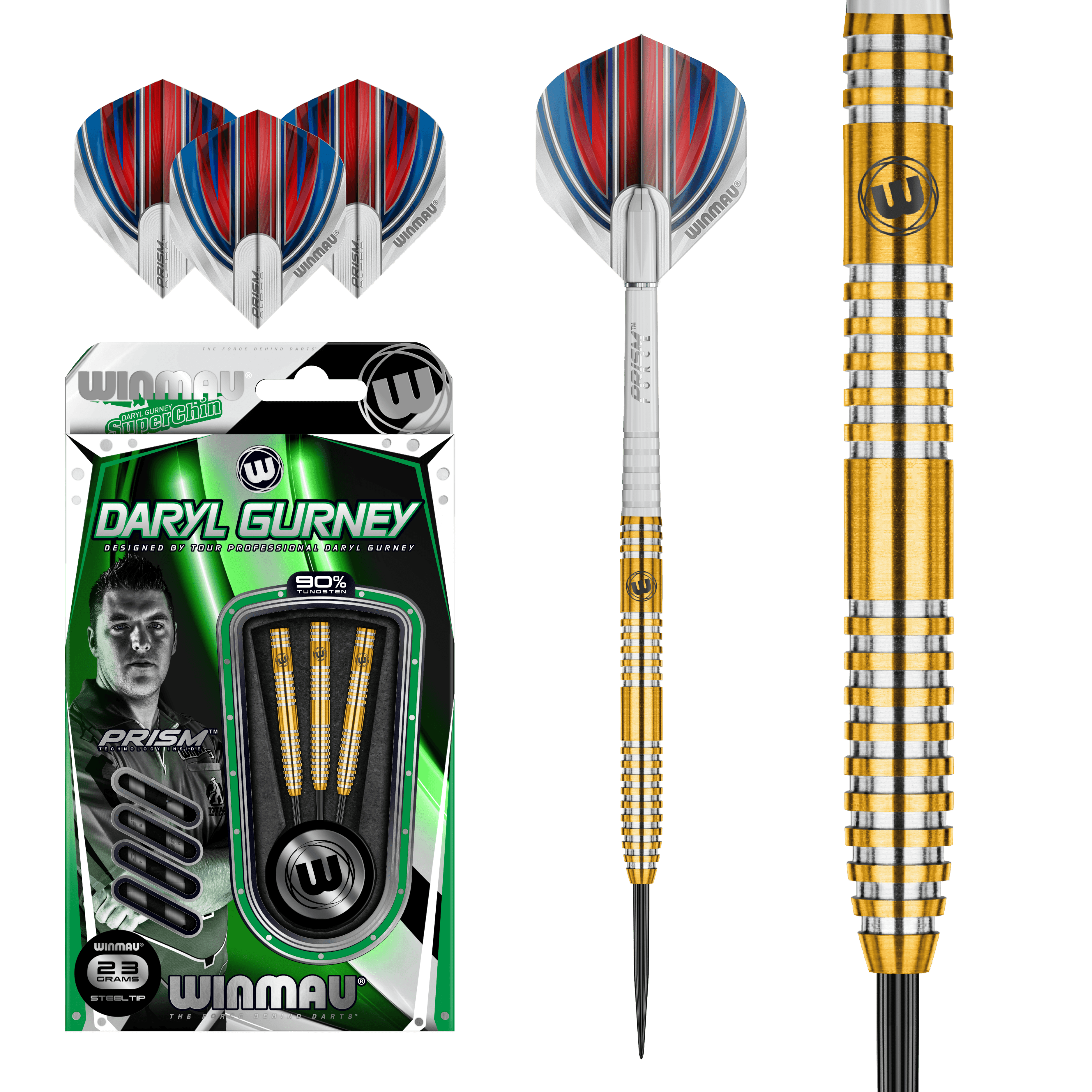 Winmau - Daryl Gurney Zlatá 90% - Sada Steel Šípok - Direct Darts - 2