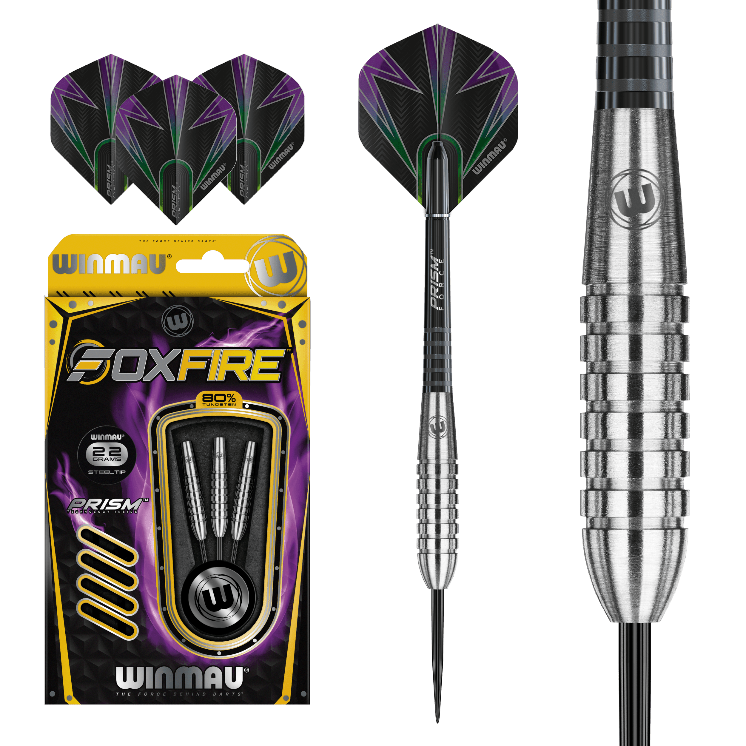 Winmau - Foxfire 80% V2 - Sada Steel Šípok - Direct Darts - 2