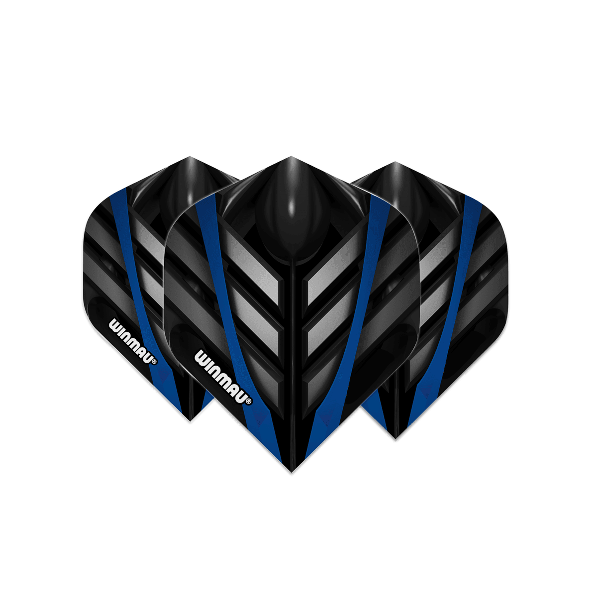 Winmau - Mega Standard Čierna & Sivá& Modrá - 75 Mikrón - Letky Na Šípky - Direct Darts - 1