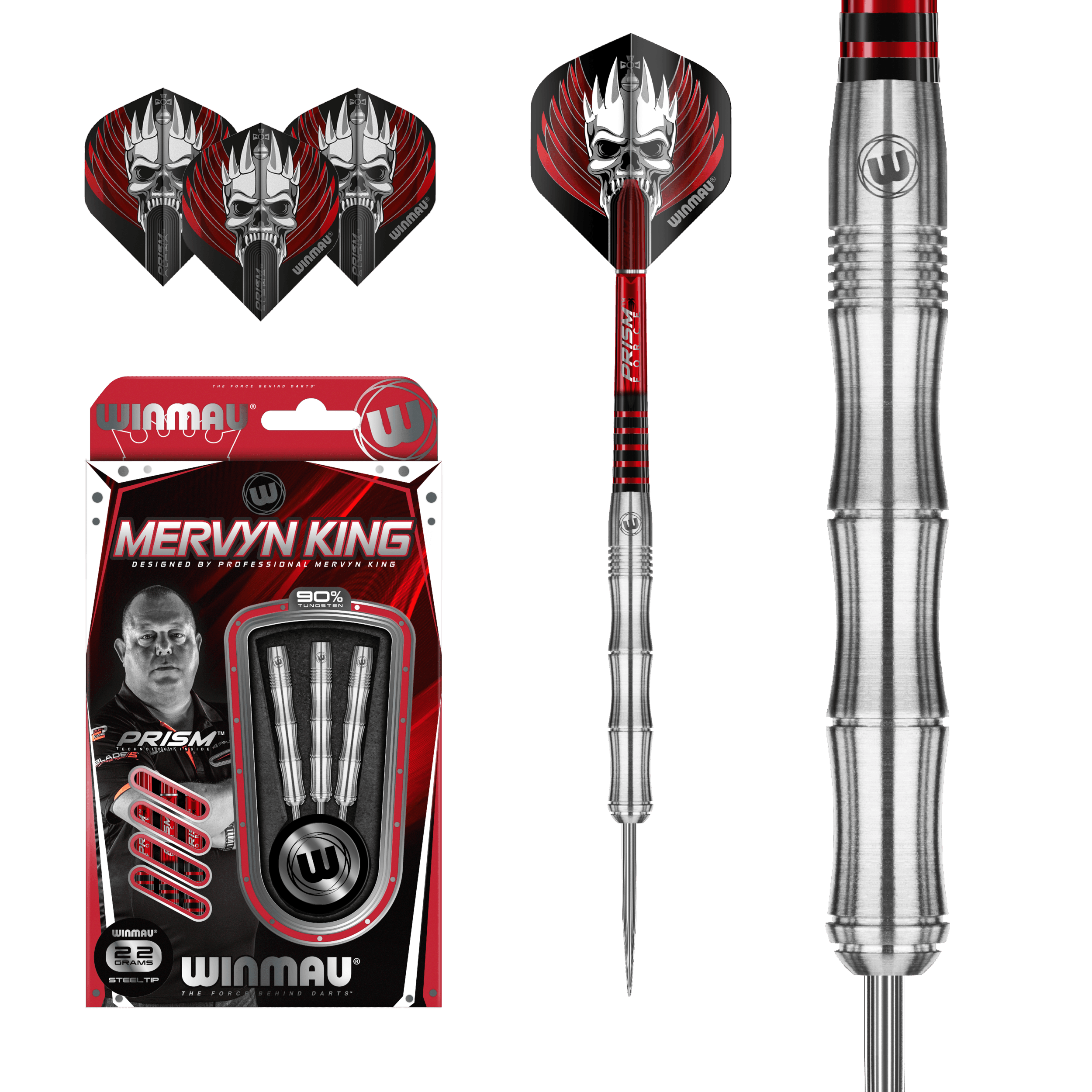 Winmau - Mervyn King Strieborná 90% - Sada Steel Šípok - Direct Darts - 2