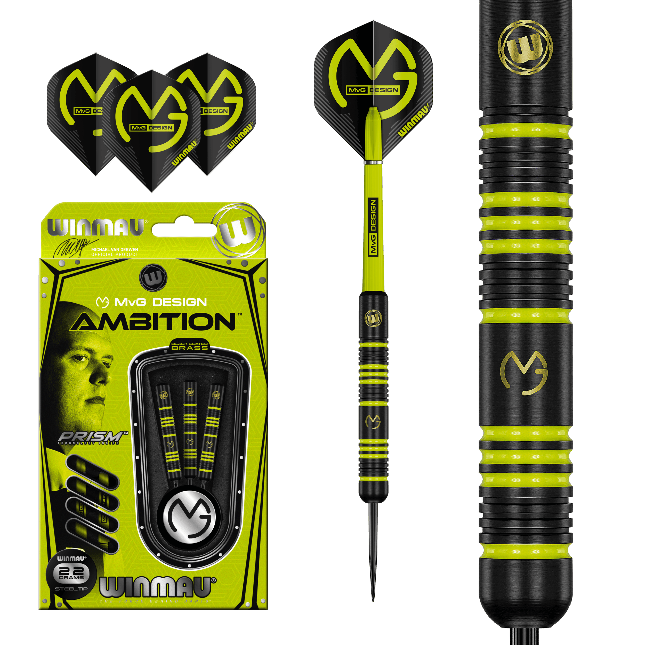 Winmau - Mvg Ambition - Brass - Sada Steel Šípok - Direct Darts - 2