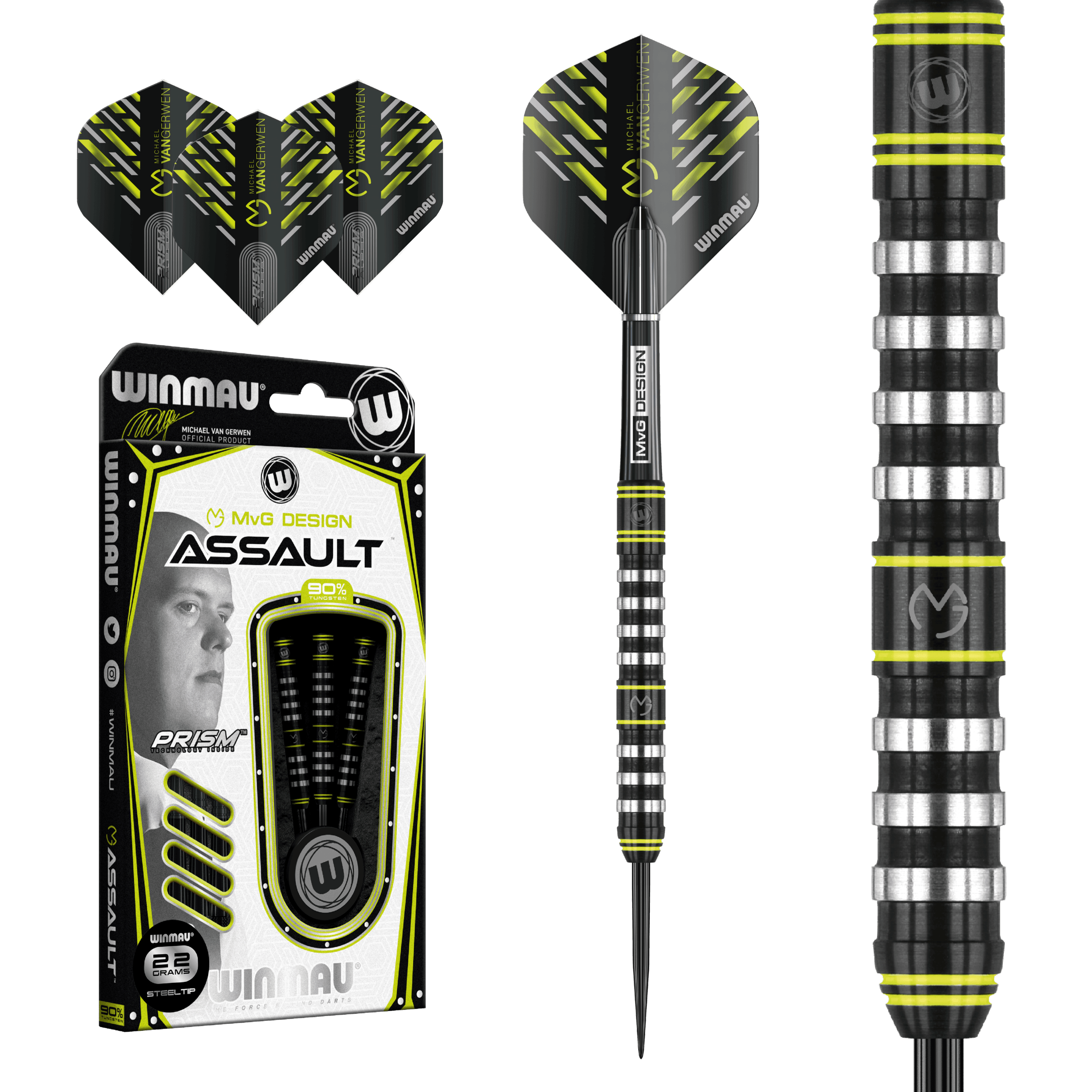 Winmau - Mvg Assault 90% - Sada Steel Šípok - Direct Darts - 2