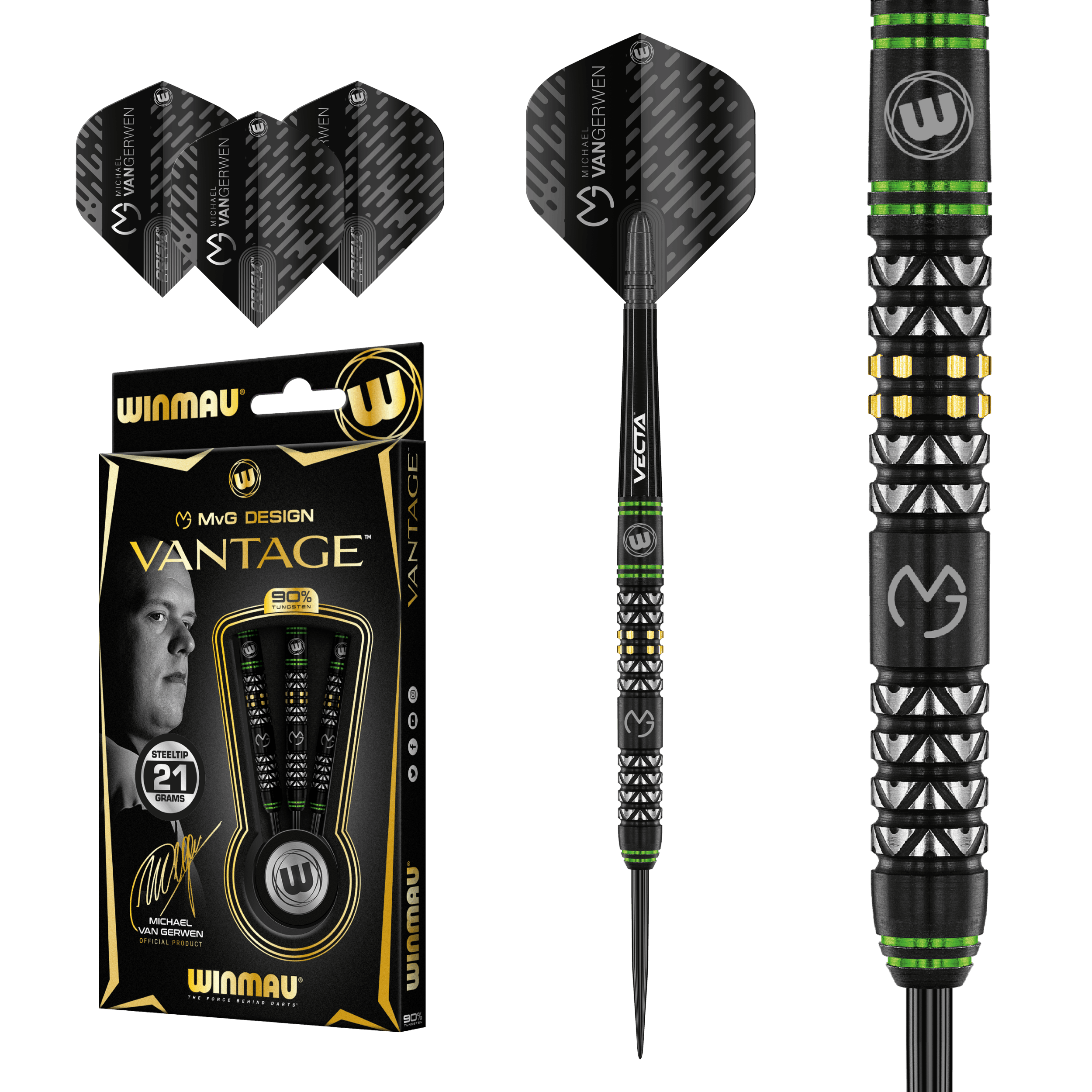 Winmau - Mvg Vantage 90% - Sada Steel Šípok - Direct Darts - 2