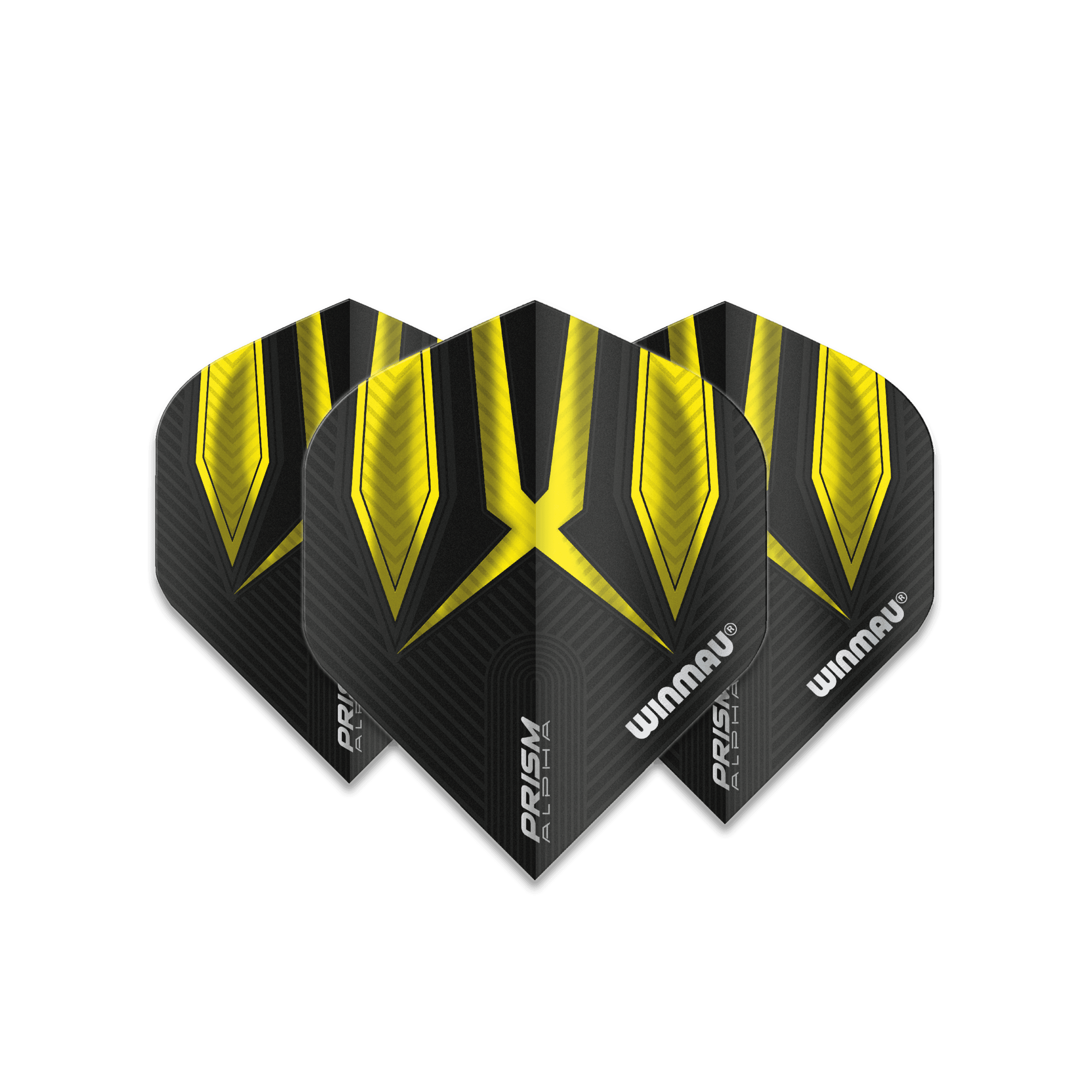 Winmau - Prism Alpha Čierna & Žltá - 100 Mikrón - Letky Na Šípky - Direct Darts - 1