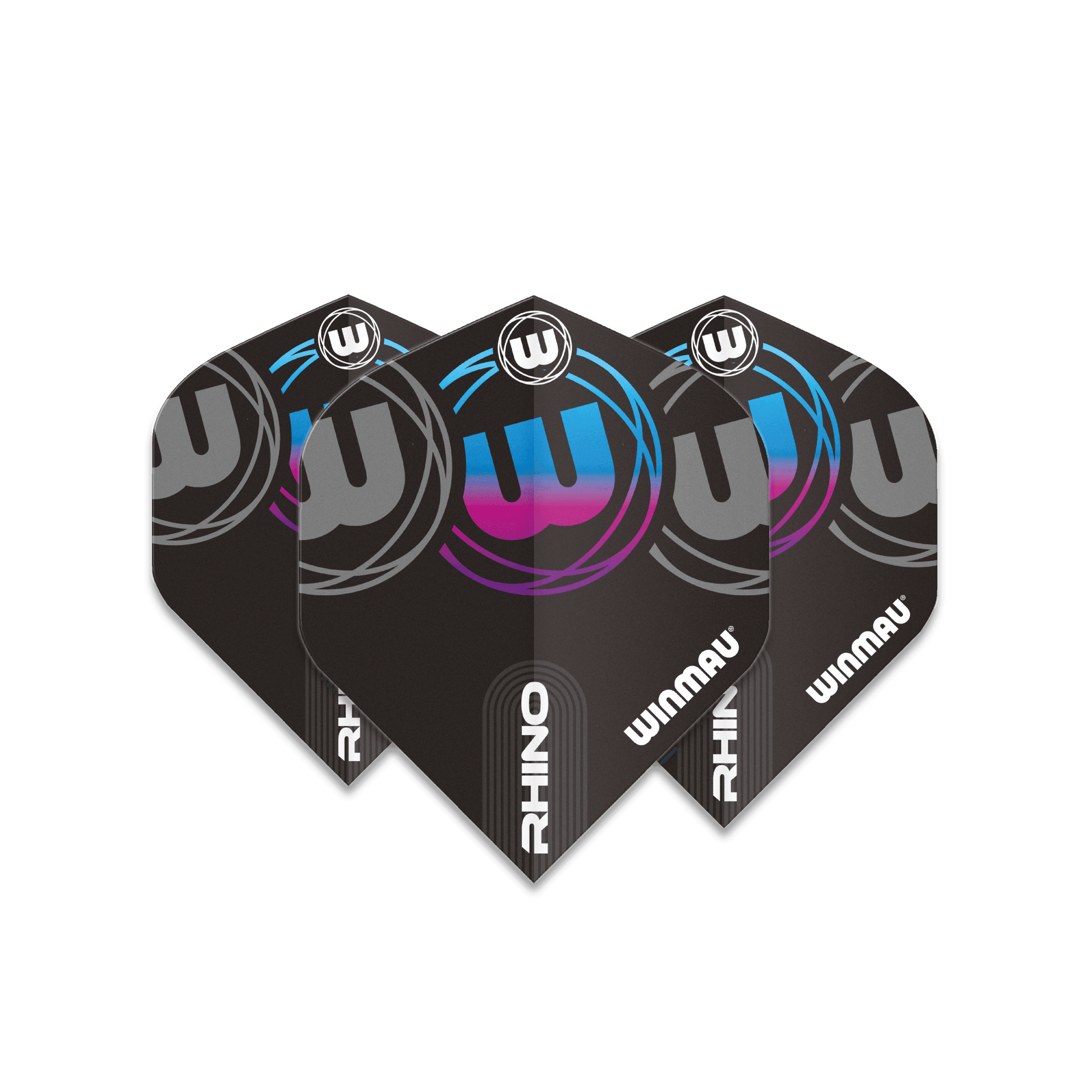 Winmau - Rhino Čierna, Sivá & Modrá Standard - 100 Mikrón - Letky Na Šípky - Direct Darts - 1