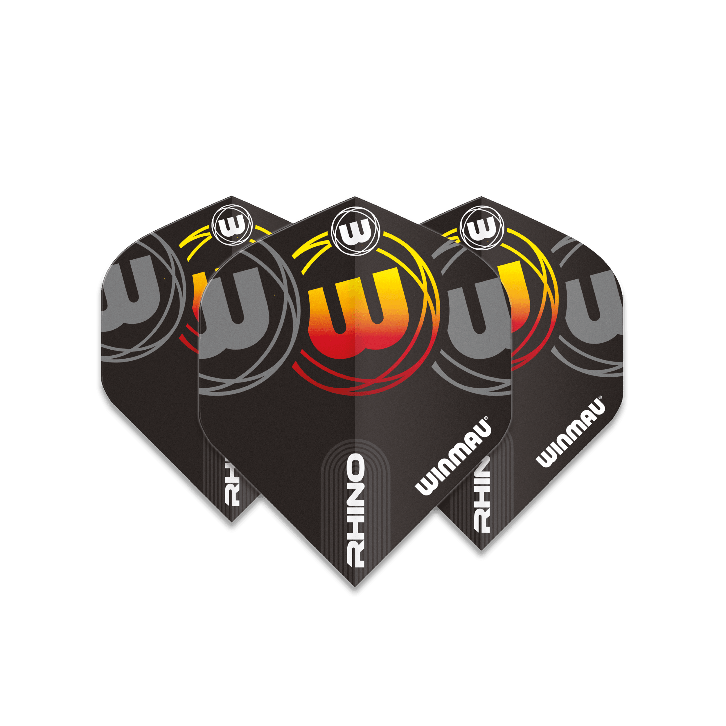 Winmau - Rhino Čierna, Sivá & Oranžová Standard - 100 Mikrón - Letky Na Šípky - Direct Darts - 1