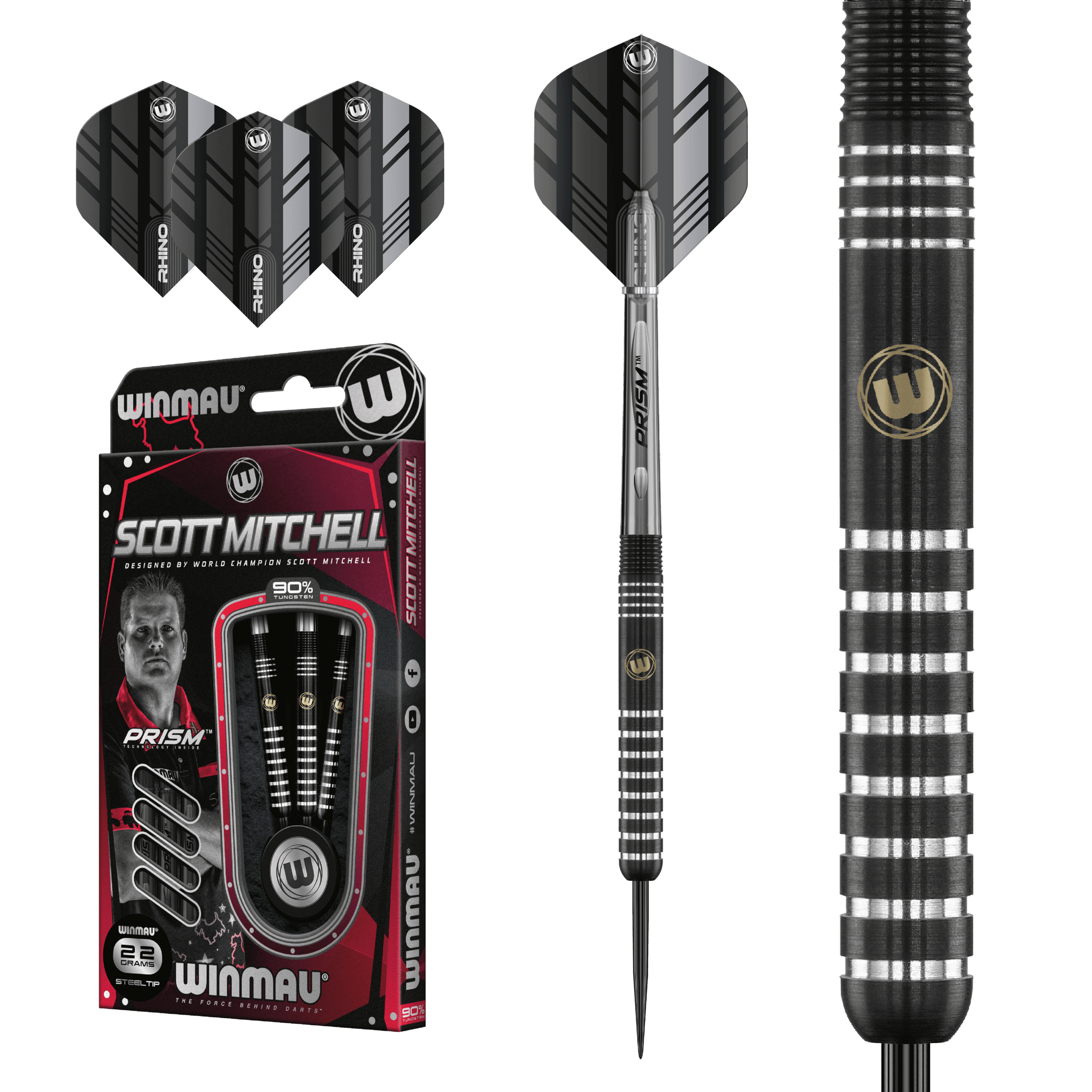Winmau - Scott Mitchell 90% - Sada Steel Šípok - Direct Darts - 2