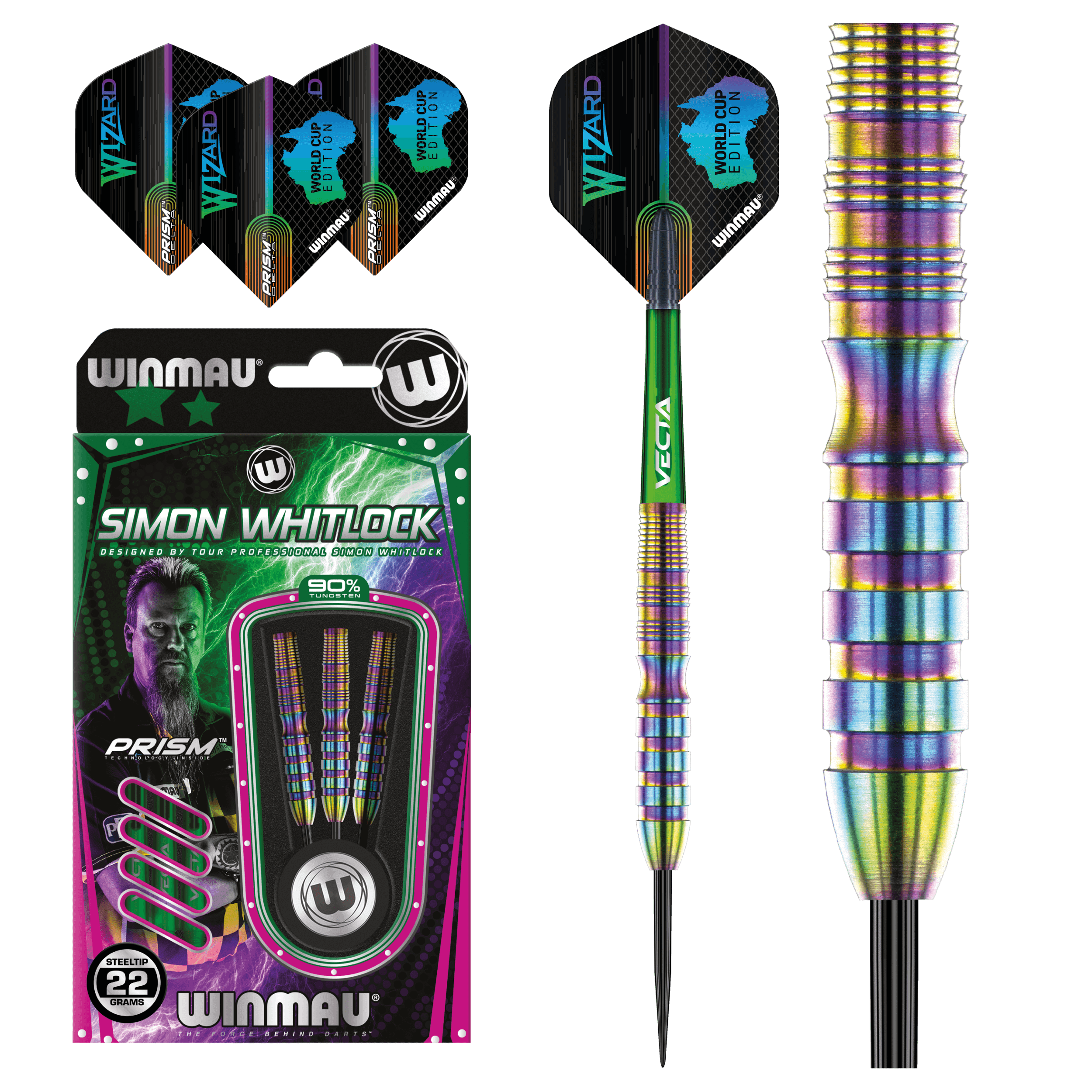 Winmau - Simon Whitlock World Cup Edition 90% - Sada Steel Šípok - Direct Darts - 2